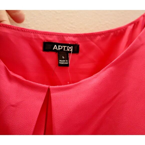 Apt. 9 D3396 Women Sz L Magenta Pink Spaghetti Strap Ruffle Top Mini Dress $225 - Picture 4 of 9